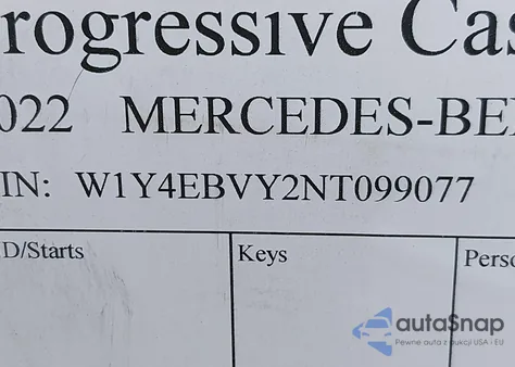 2022 Mercedes-Benz Sprinter 2500 Standard Roof V6 из США, поврежденный, VIN W1Y4EBVY2NT099077